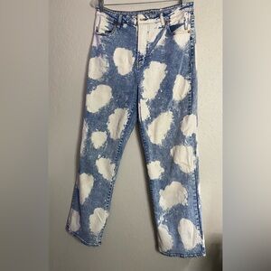 Rue 21 Jeans Light Wash Denim Cloud Y2K Boho Skater Jeans Women’s Size 12